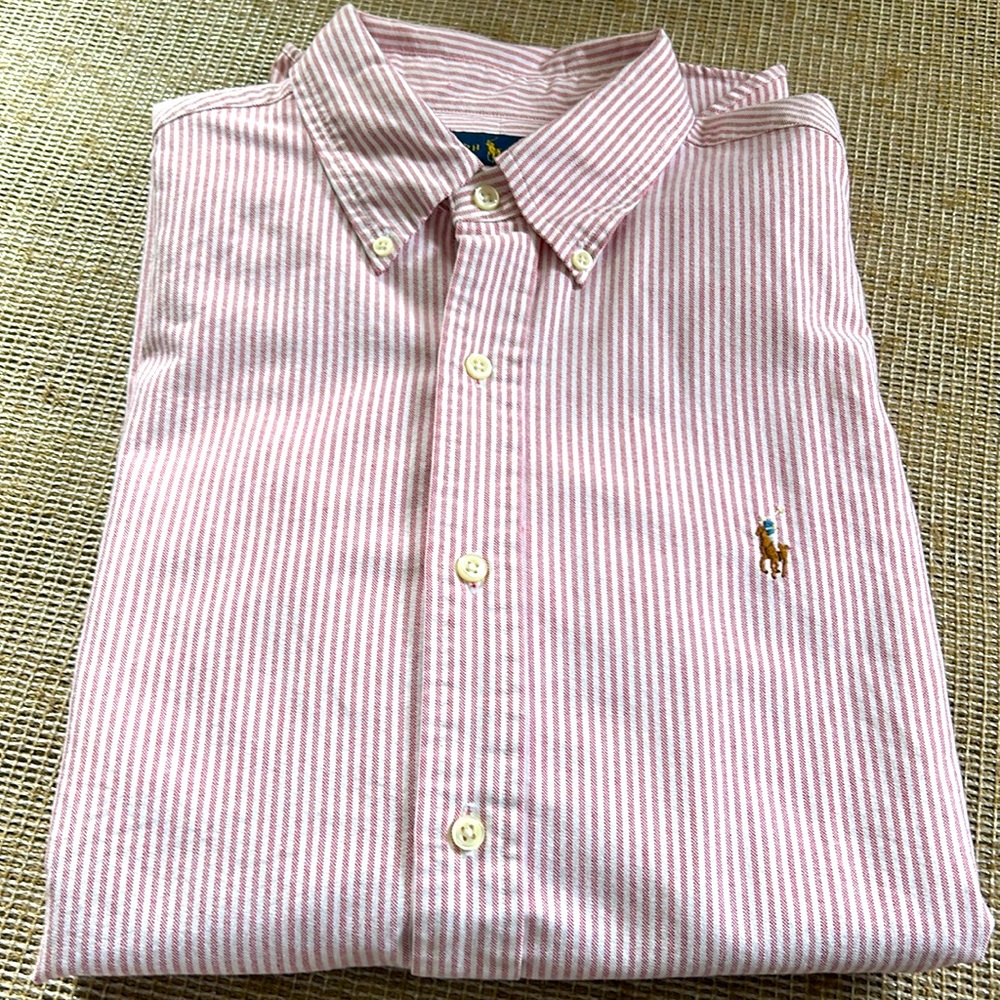 Ralph Lauren maroon and white polo